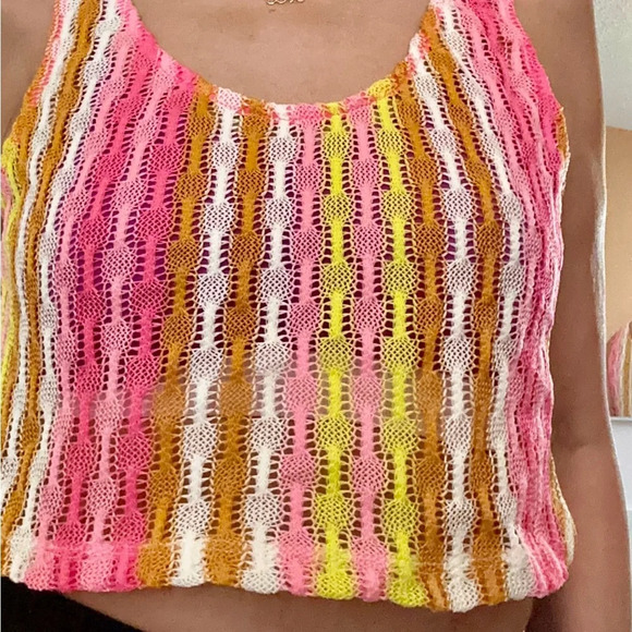 Wild FABLE Pastel Colors Sleeveless Crop Top Large BNWT - Picture 6 of 6